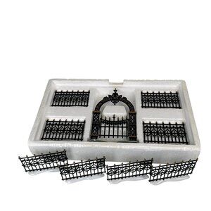 Dept 56 Heritage Village Collection Victorian Wrought Iron Gate & (8) Fence